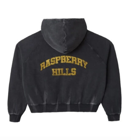 Raspberry Hills ‘Acid Wash’ Black Zip Up Hoodie